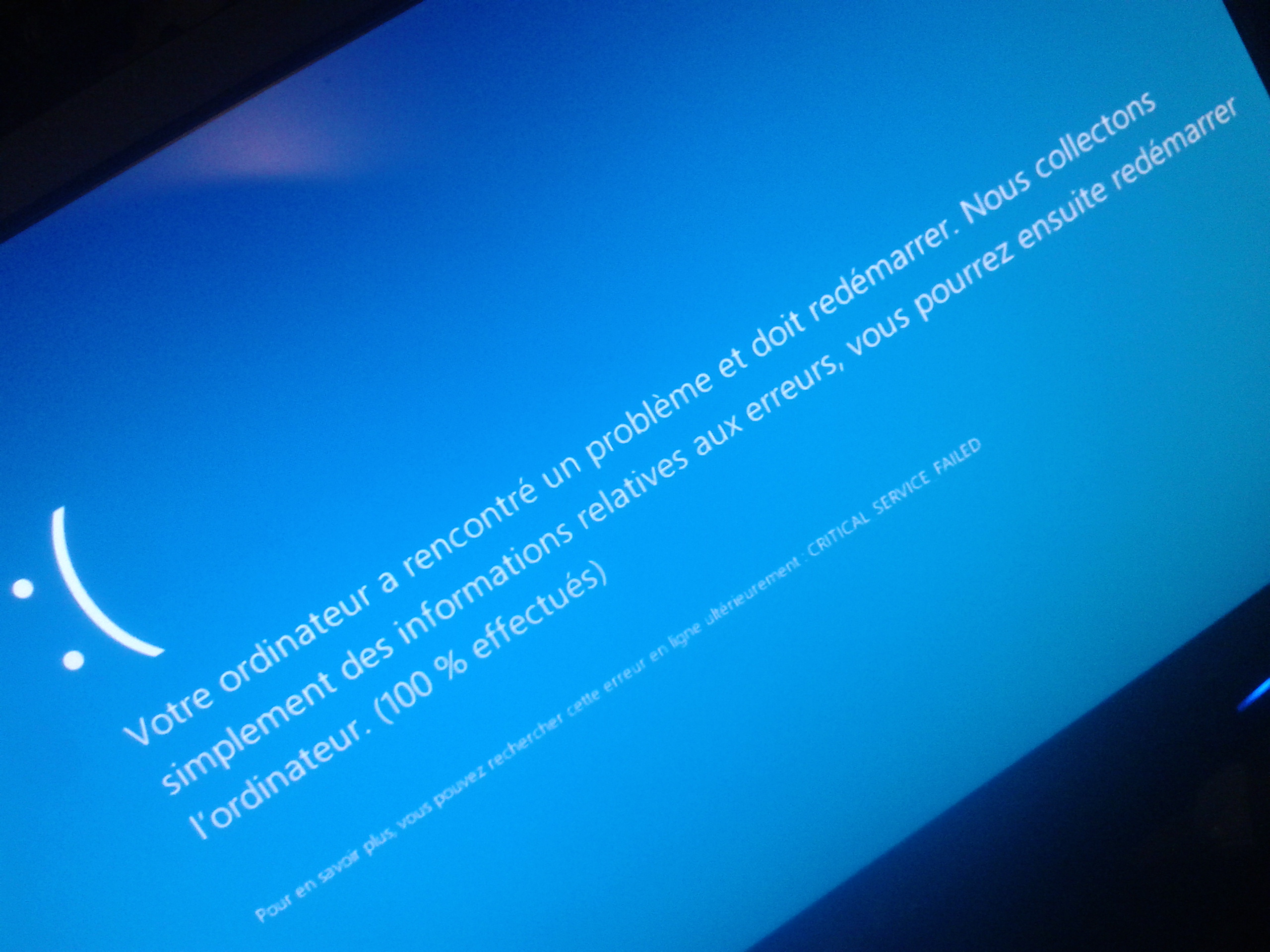 votre ordinateur a rencontré un problème windows 8