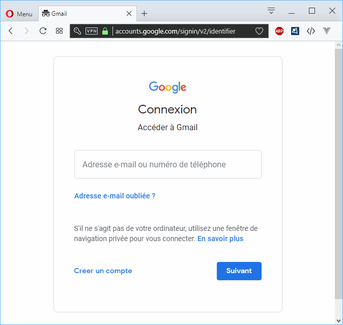 Connexion à Gmail